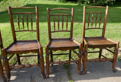 fig 4. Set of 6, 18th Century Clissett Style Elm and Ash Country Chairs
