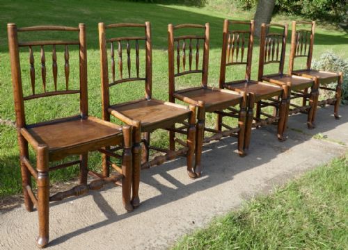 fig 5. Set of 6, 18th Century Clissett Style Elm and Ash Country Chairs