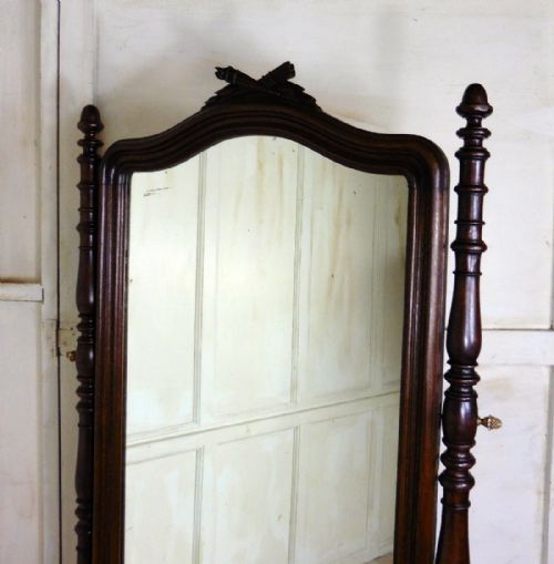 fig 2. Superb 19th Century Breton Oak Cheval Mirror