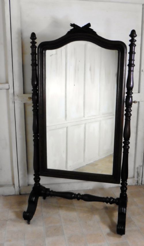 fig 4. Superb 19th Century Breton Oak Cheval Mirror