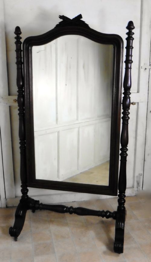 fig 5. Superb 19th Century Breton Oak Cheval Mirror
