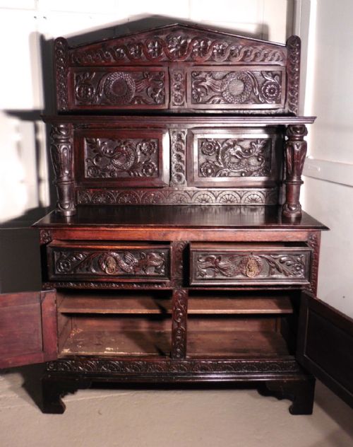 fig 1. 19th Century Carved Welsh Oak Sideboard Dresser 