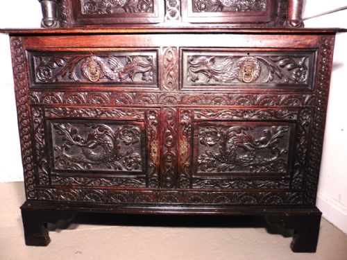 fig 4. 19th Century Carved Welsh Oak Sideboard Dresser 
