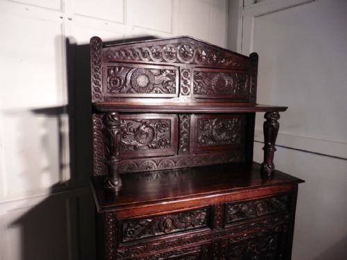 fig 5. 19th Century Carved Welsh Oak Sideboard Dresser 