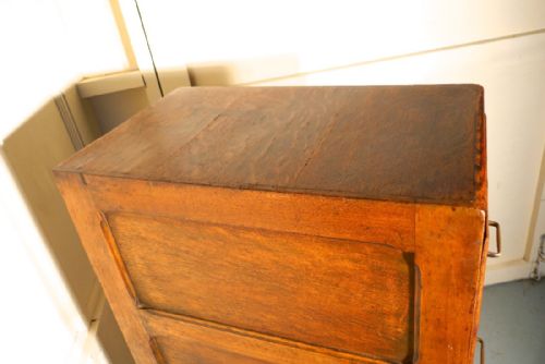 fig 1. Large Edwardian 4 Drawer Oak Filing Cabinet
