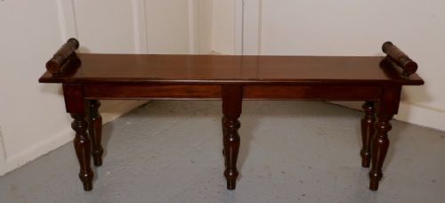 fig 2. A Superb Quality Long Mahogany Window Seat, Hall Bench