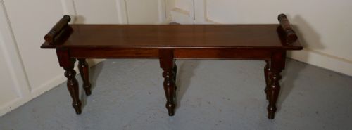 fig 3. A Superb Quality Long Mahogany Window Seat, Hall Bench