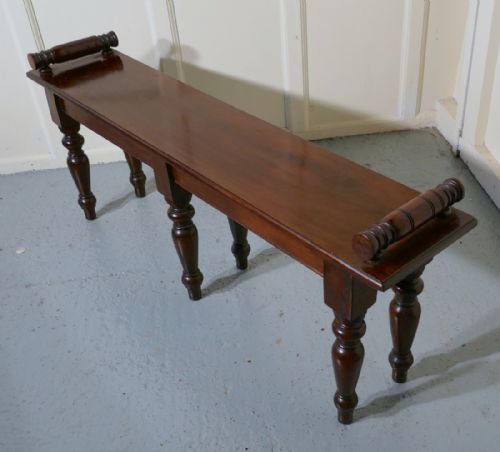 fig 4. A Superb Quality Long Mahogany Window Seat, Hall Bench