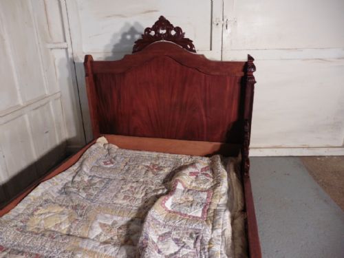 fig 3. French Flame Mahogany and Walnut Sleigh Bed or Empire Style Day Bed
