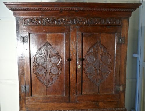 fig 1. 7th Century Welsh Oak Slab Side Housekeepers Cupboard