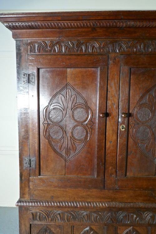 fig 2. 7th Century Welsh Oak Slab Side Housekeepers Cupboard