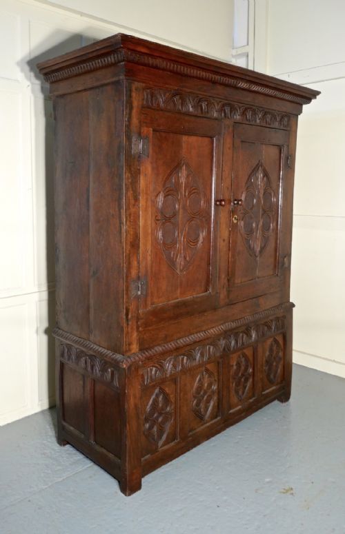 fig 3. 7th Century Welsh Oak Slab Side Housekeepers Cupboard