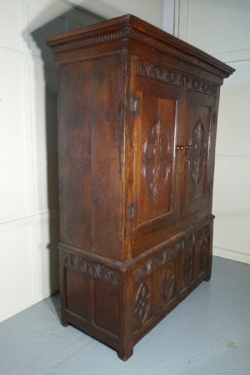 fig 5. 7th Century Welsh Oak Slab Side Housekeepers Cupboard