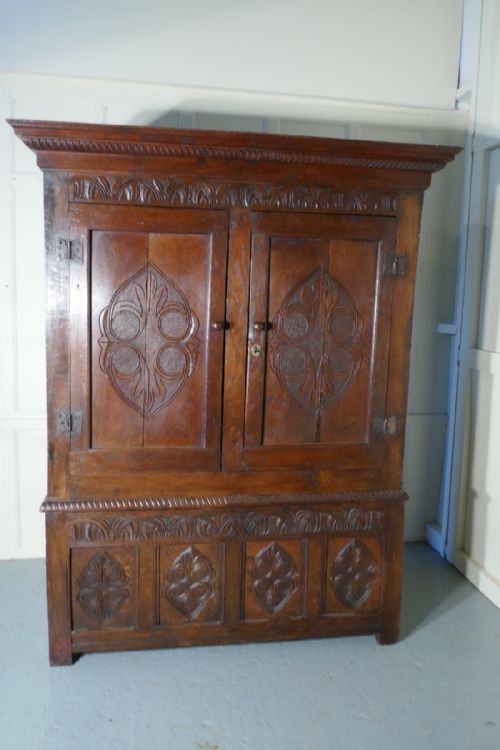 fig 6. 7th Century Welsh Oak Slab Side Housekeepers Cupboard
