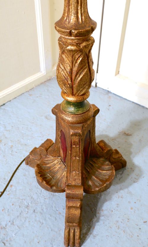 fig 1. French Carved Gilt Floor Standing or Standard Lamp