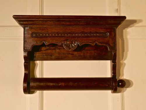 fig 2. 19th Century Bretton Carved Oak Towel Rail