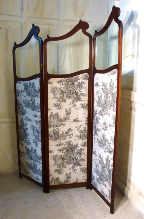 fig 2. 19th Century French Mahogany Upholstered Dressing Screen