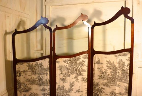 fig 4. 19th Century French Mahogany Upholstered Dressing Screen