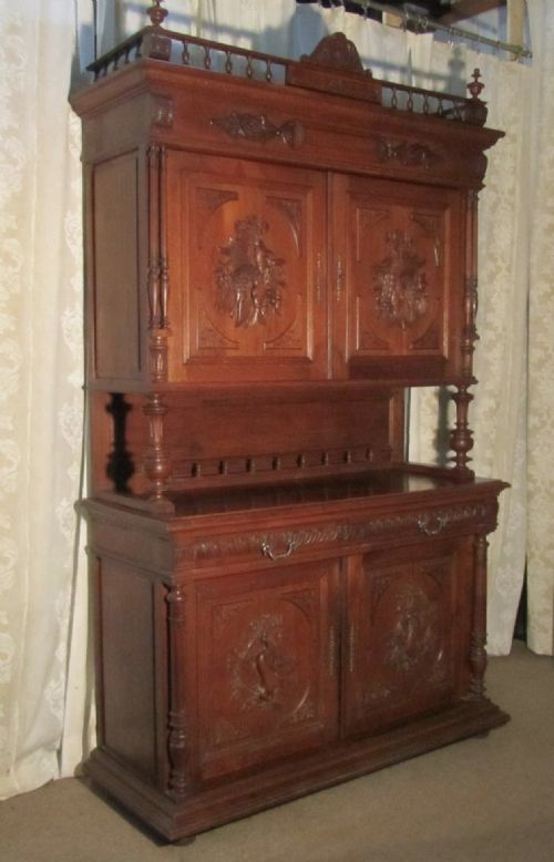 fig 3. Large French Buffet de Corp, Carved Oak Game Cupboard