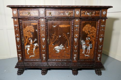 Superb 18th Century Italian Inlaid Marquetry Game Cupboard