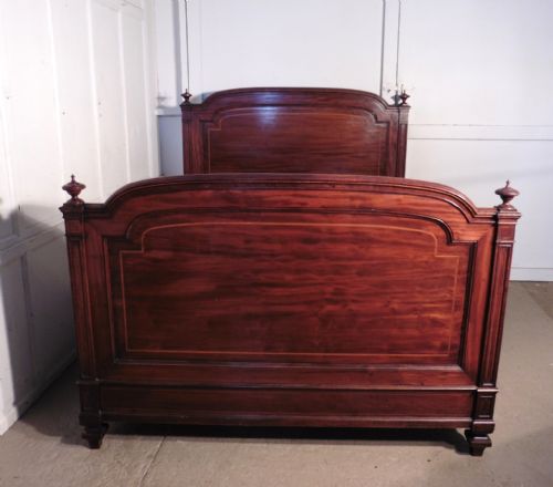 fig 1. A Stunning Victorian Inlaid Mahogany Double King Size Bed 142158200