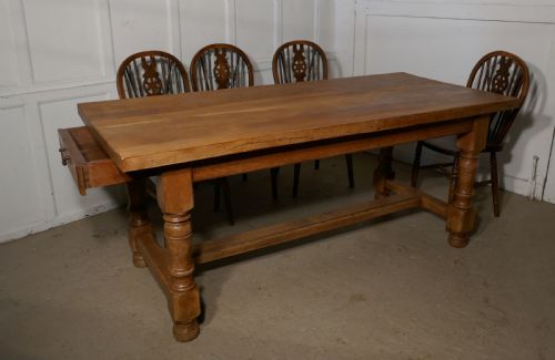 French Golden Oak Farmhouse Table