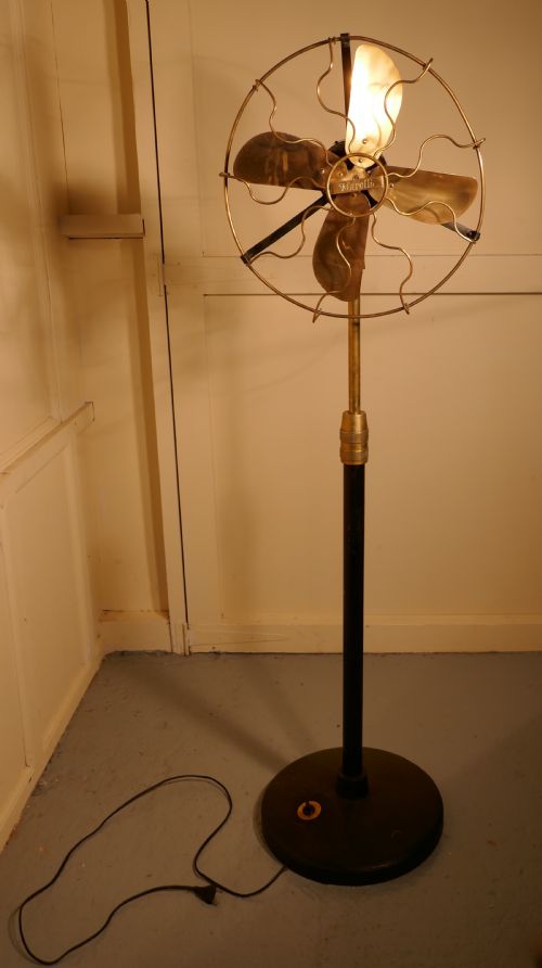 Brass Electric Telescopic Pedestal Fan, by Mirelli,