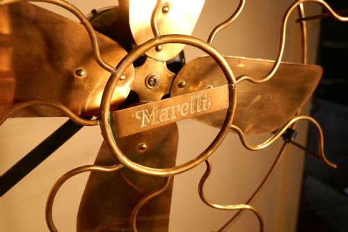 fig 2. Brass Electric Telescopic Pedestal Fan, by Mirelli,