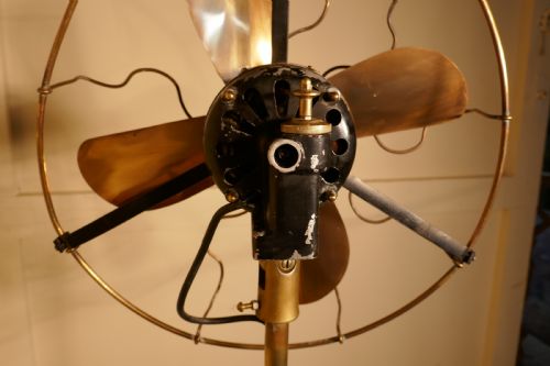 fig 3. Brass Electric Telescopic Pedestal Fan, by Mirelli,