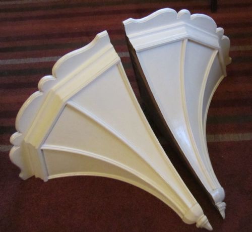 fig 2. Pair of Extra Large Painted Pine Corner Brackets or Wall Shelves