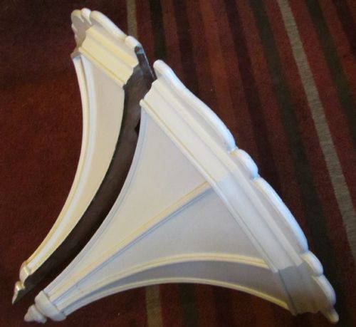 fig 3. Pair of Extra Large Painted Pine Corner Brackets or Wall Shelves