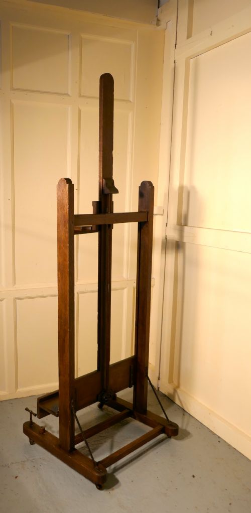 fig 3. A Very Large French Oak Studio Easel