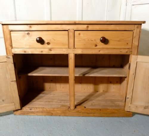 fig 3. Victorian Stripped Pine Kitchen Cupboard,