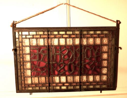 fig 1. Yorkshire Post Stained Glass Brass window