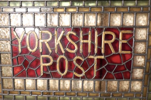 fig 2. Yorkshire Post Stained Glass Brass window