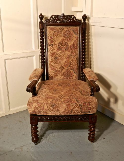 fig 5. Stunning Victorian Gothic Carved Oak Throne Chair