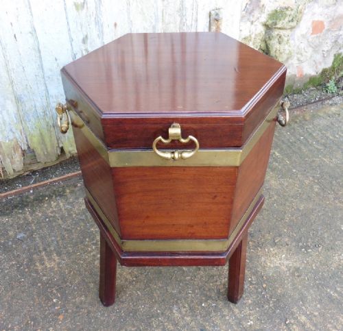 A Georgian Mahogany and Brass Wine Cooler