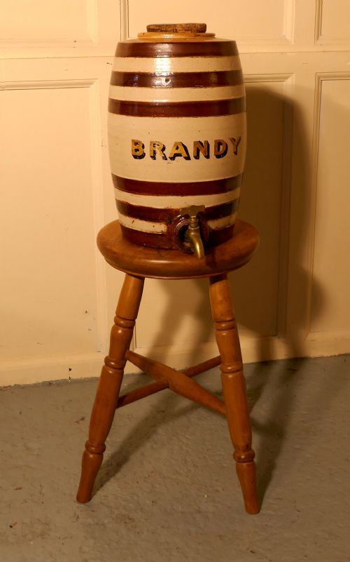A 19th Century Stoneware Brandy Barrel,