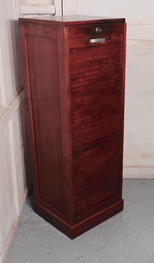 fig 1. French Tambour Oak Art Deco Filing Cabinet