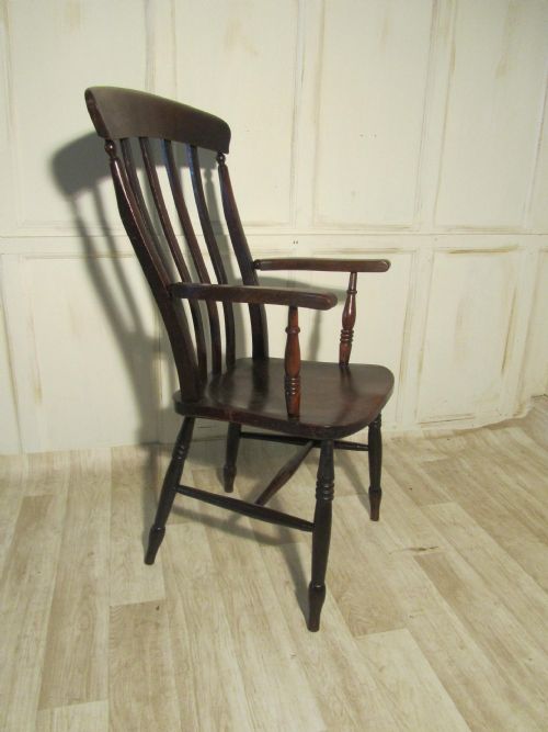 fig 3. Victorian Beech and Elm Slat Back Carver Chair