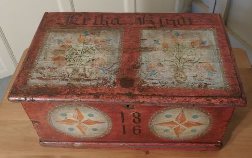 European Painted Pine Chest