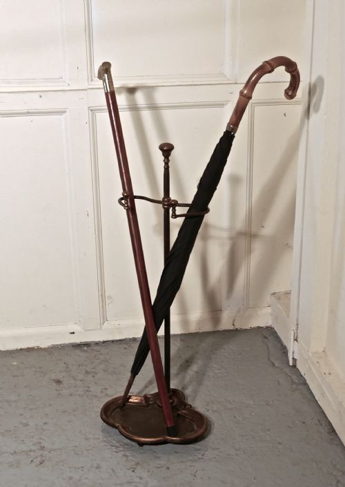 fig 1. Art Nouveau Cast Iron and Gilt Walking Stick Stand or Umbrella Stand