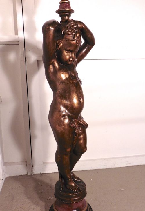 fig 3. A Large Magnificent French Bronze Cherub Blackamoor Lamp