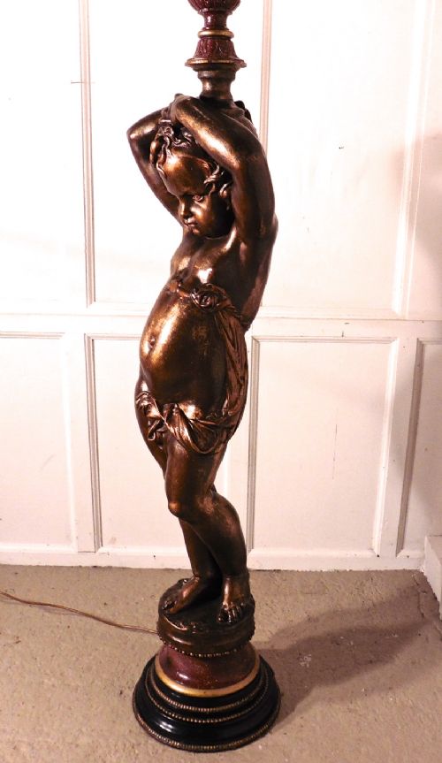 fig 4. A Large Magnificent French Bronze Cherub Blackamoor Lamp