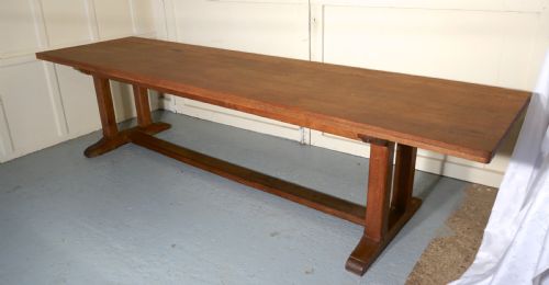 fig 1. Huge 19th Century Arts and Crafts Golden Oak Refectory Table