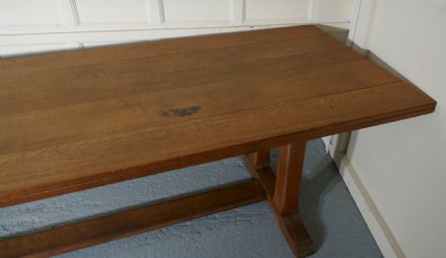 fig 3. Huge 19th Century Arts and Crafts Golden Oak Refectory Table