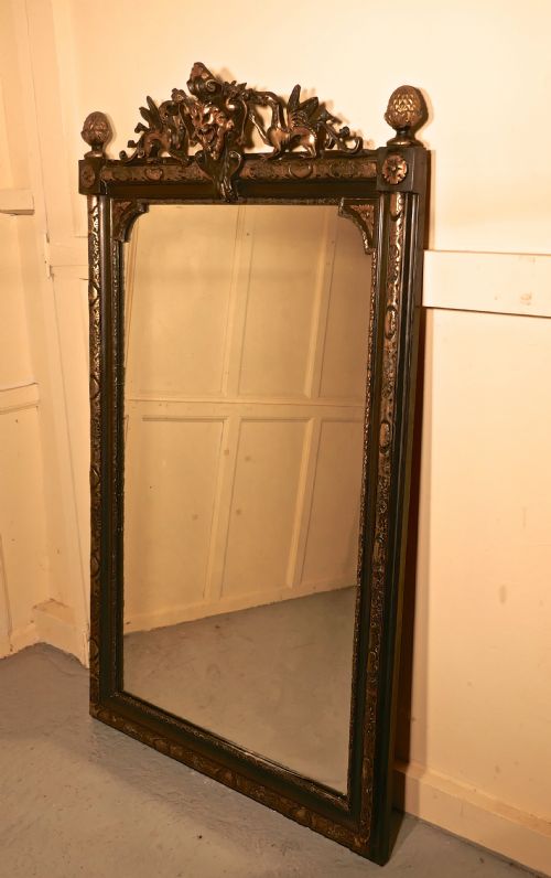 fig 2. Large French Ebonised and Gilt Mirror, Lyons Mask and Dragon Crest 