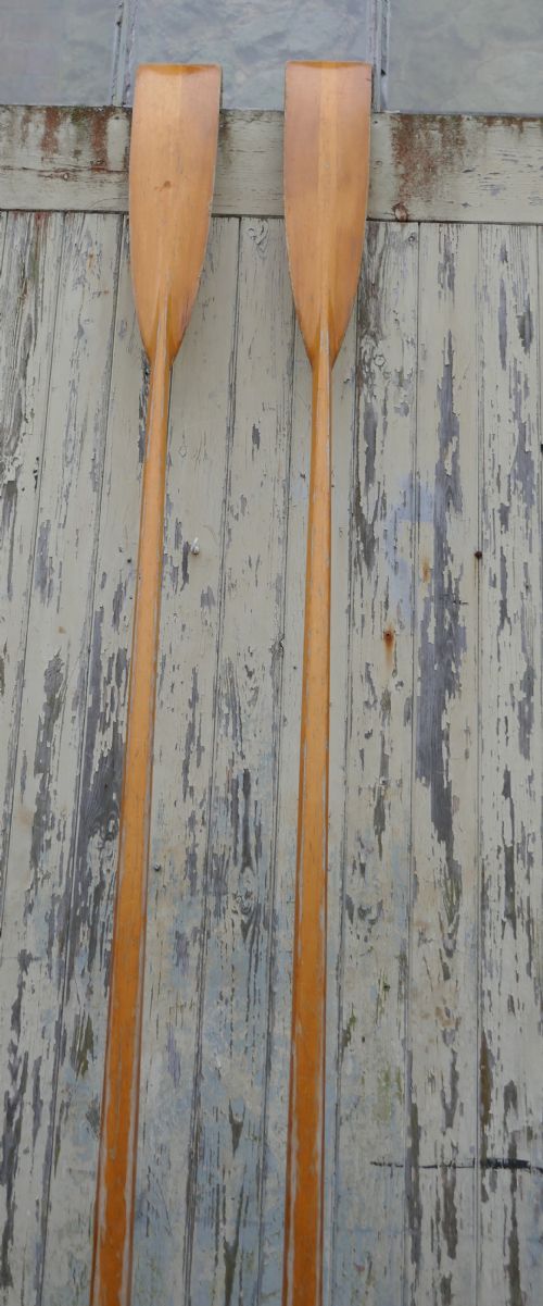 fig 2. A Pair of Decorative Very Long Sculling Oars