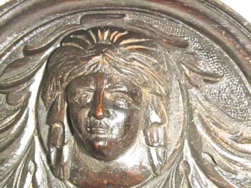 fig 1. Victorian Carved Gothic Oak Console Wall Mirror