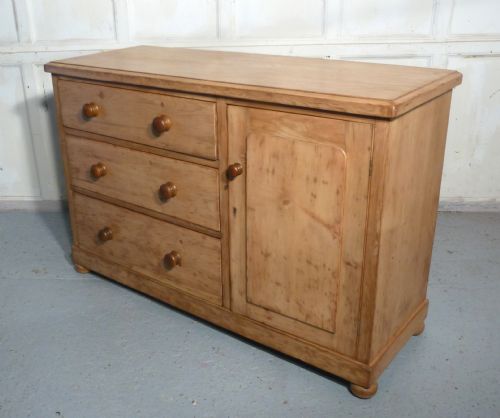 fig 1. Victorian Pine Dresser Sideboard or Chest of Drawers